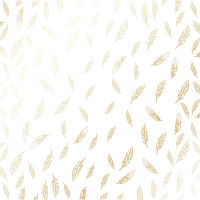 Аркуш одностороннього паперу з фольгуванням Golden Feather Білий, 30,5 см х 30,5 см