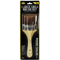 Набор синтетических кистей флейц Royal Langnickel Brown Taklon, 3 шт