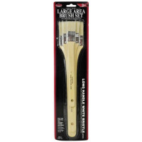 Набір пензлів флейц щетина Royal Langnickel Long Handle White Bristle, 3 штуки