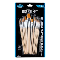 Набір плоских та круглих пензлів синтетика Long Carded Royal Langnickel , 12 шт