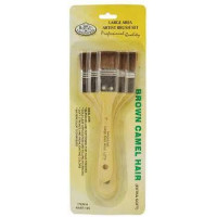 Набор кистей флейц из верблюжьей шерсти Royal Langnickel Brown Camel Hair, 3 штуки