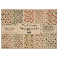 Набір одностороннього крафт-паперу для скрапбукінгу Christmas Backgrounds, 42x29,7 см, 10 листів