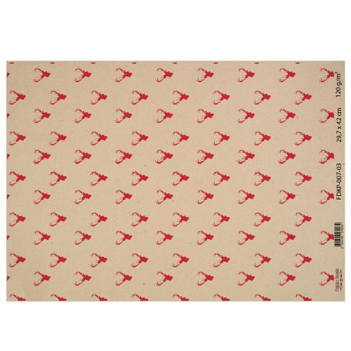 Лист крафт паперу з малюнком Merry Christmas, №3, 42x29,7 см