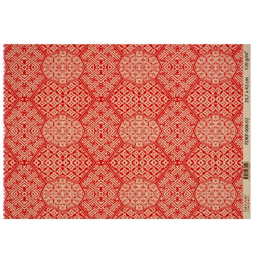 Лист крафт паперу з малюнком Vintage Christmas, №2, 42x29,7 см