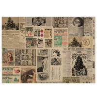 Лист крафт бумаги с рисунком Vintage Christmas, №6, 42x29,7 см