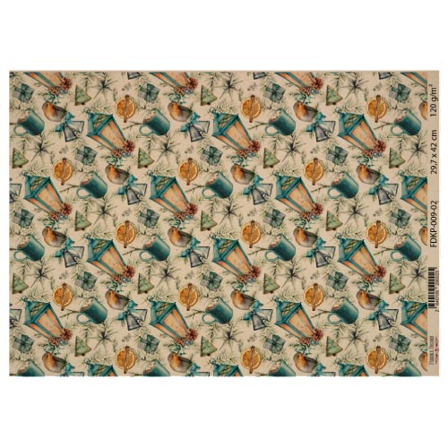 Лист крафт паперу з малюнком Christmas backgrounds, №2, 42x29,7 см