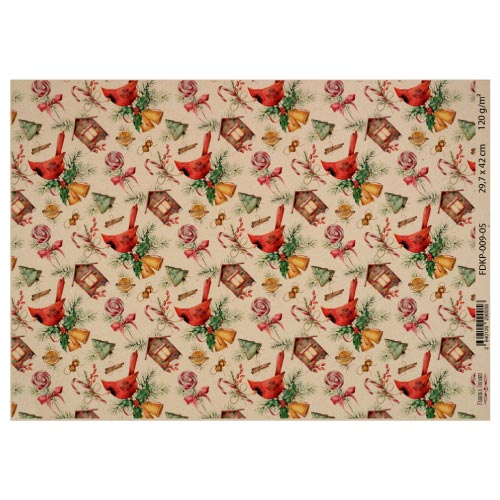 Лист крафт паперу з малюнком Christmas backgrounds, №5, 42x29,7 см
