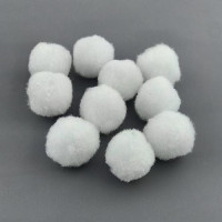 Помпоны для творчества, Белые, Large, 10 шт, диаметр 25 мм