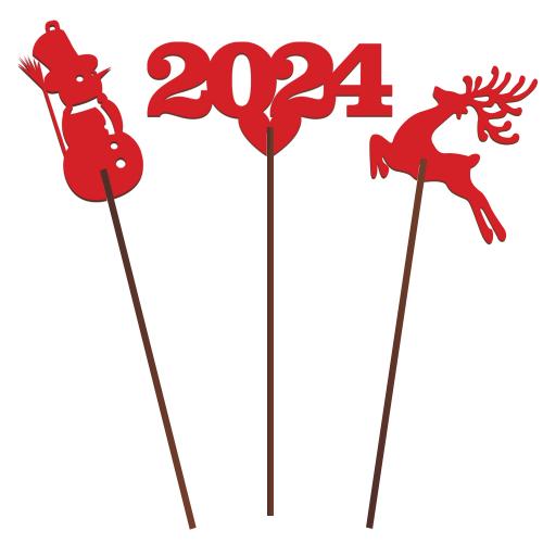 Топпер 2024 новогодний №294, Красный