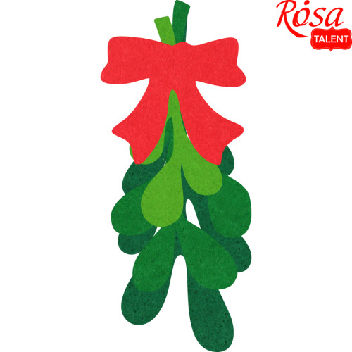 Набір фетрових заготовок Різдвяна омела, h:15см, 3шт, ROSA Talent
