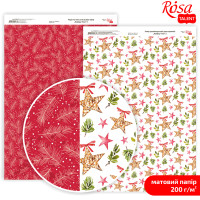 Папір дизайнерський двосторонній матовий Holiday Time 5, 21х29,7 см, 200 г/м2, ROSA Talent Папір дизайнерський двосторонній матовий Holiday Time 5, 21х29,7 см, 200 г/м2, ROSA Talent