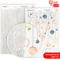 Бумага дизайнерская двухсторонняя матовая Winter Dreamer 5, 21х29,7 см, 200 г/м2, ROSA Talent