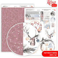 Бумага дизайнерская двухсторонняя матовая Winter Dreamer 8, 21х29,7 см, 200 г/м2, ROSA Talent