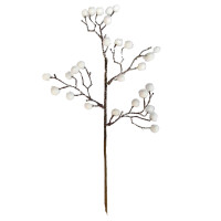 Ветка декоративная Снегопад 16см, белая, заснежанная, Yes Fun