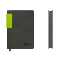 Щоденник А5 Leo Planner датований 2024 Infinity темно сірий 368 стор