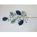 Ветка декоративная Листья с кристаллами, голубая, 78 см, Yes Fun
