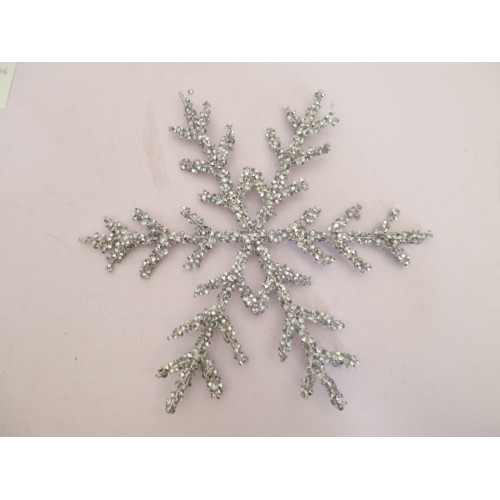 Декоративное украшение Снежинка, серебро, 25 см Yes Fun