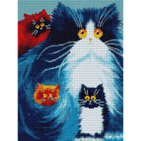 Алмазна мозаїка SANTI Пухнасті котики 30*40см на підрамнику