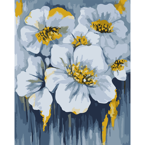 Картина по номерам Белые цветы SANTI, 40х50 см