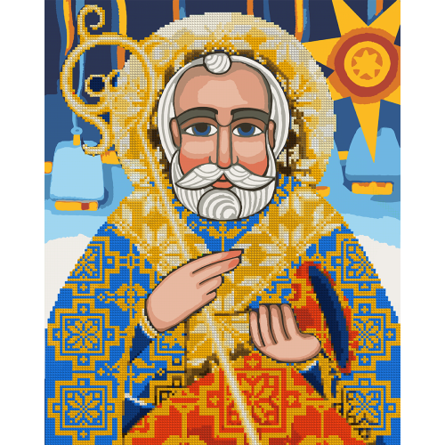 Картина по номерам с алмазной мозаикой Святой Николай SANTI, 40х50 см