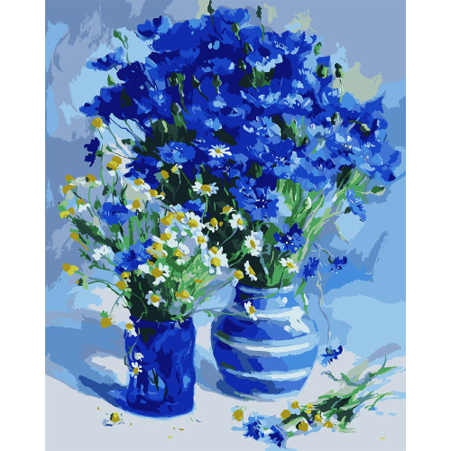 Картина по номерам Голубые васильки SANTI, 40х50 см