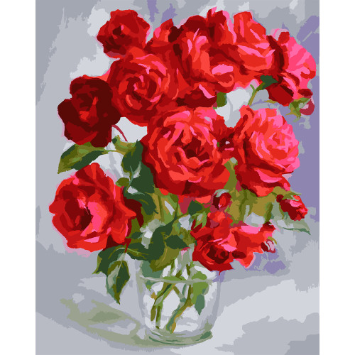 Картина за номерами SANTI Букет троянд ©juliatomesko_artist 40*50 см