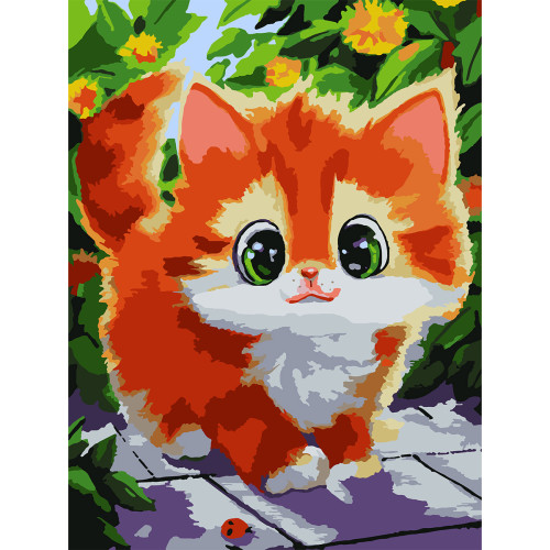 Картина по номерам Рыжий котенок SANTI, 30х40 см
