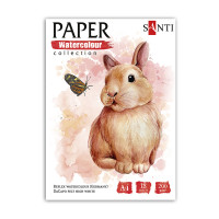 Набір паперу для акварелі SANTI "Animals", А4, "Paper Watercolor Collection", 18 арк, 200г