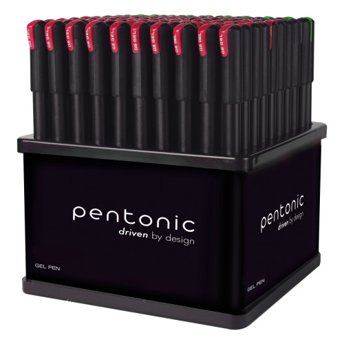 Набор гелевых ручек LINC Pentonic, 0,6 мм, на стенде 100 шт, красный