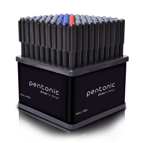 Набор шариковых ручек на стенде LINC Pentonic, 0,7 мм 100 шт, синий/черный/красный