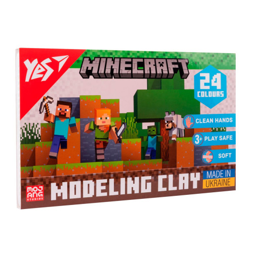 Пластилин YES Minecraft 24 цветов 480 г