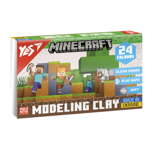 Пластилин YES Minecraft 24 цветов 480 г
