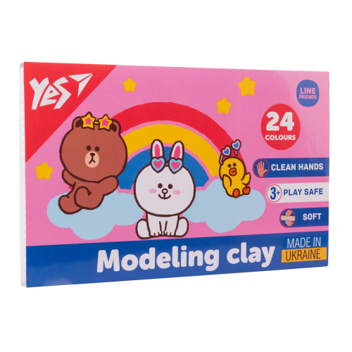 Пластилин YES Line Friends 24  цветов 480 г
