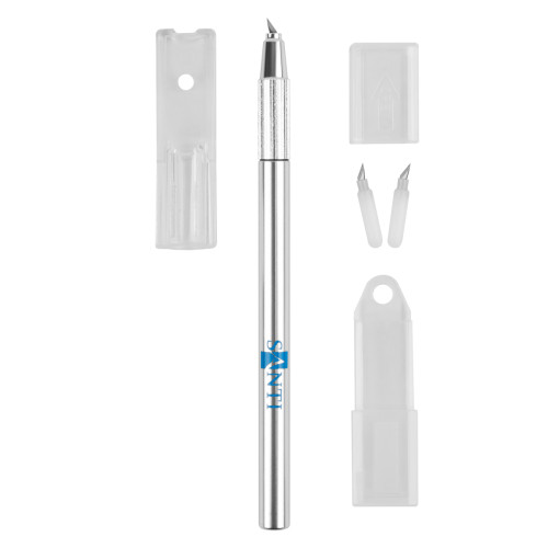 Нож макетный SANTI поворотный для дизайнерских работ со сменными лезвиями, 2 шт