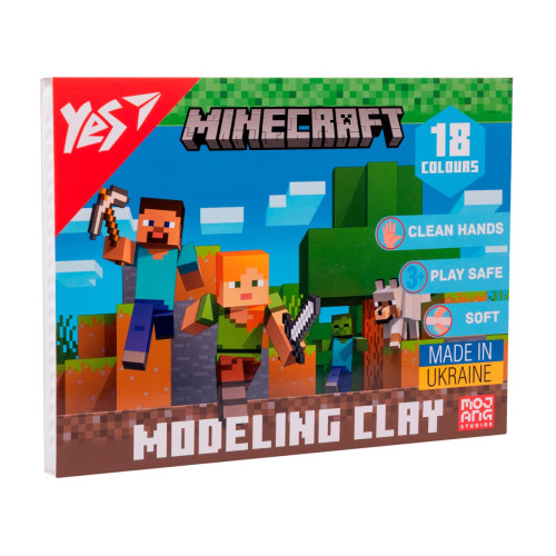 Пластилин YES Minecraft 18 цветов 360 г