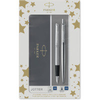 Набір ручок Parker JOTTER Stainless Steel CT FP+BP (перова + кулькова)