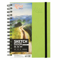 Блокнот на спирали A5 (14,8х21см), 100 г/м2, 80 листов, фисташковый, ROSA Studio