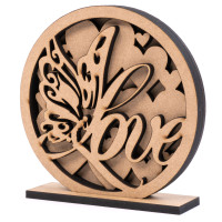 Заготівля для декорування 3D композиція Love 1 МДФ, 15х15 см, ROSA Talent