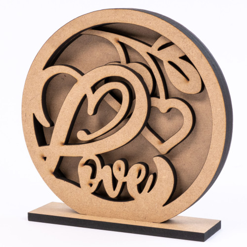 Заготовка для декорирования 3D композиция Love 2 МДФ, 15х15 см, ROSA Talent