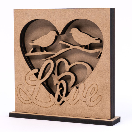 Заготівля для декорування 3D композиція Love 4 МДФ, 14х14,5 см, ROSA Talent