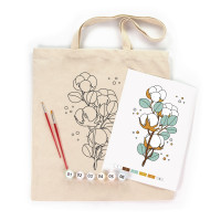 Набір екосумка-розмальовка з фарбами Бавовна ROSA Talent, бавовна 38х42см