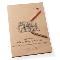 Блокнот-склейка для ескізів AUTHENTIC SMILTAINIS А4, 135г/м2, 80 листів, коричневий колір