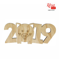 Заготовки для декорирования Свинка 2019 1, фанера, 15х6,1см, 4шт, ROSA TALENT