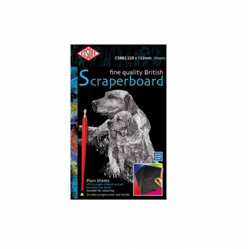 Скребковий картон BRITISH SCRAPERBOARD, 229x152 мм, 5 шт, чорний, ESSDEE