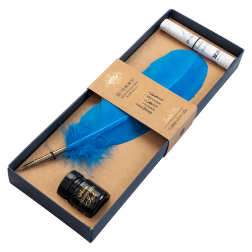 Подарунковий набір для каліграфії Синє перо Quill Correspondence Manuscript, 3 предмети