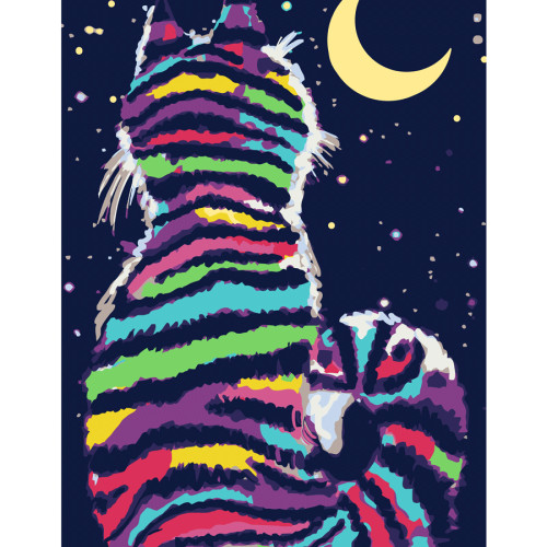 Картина по номерам набор-стандарт Cat and Moon ROSA START, 35х45 см