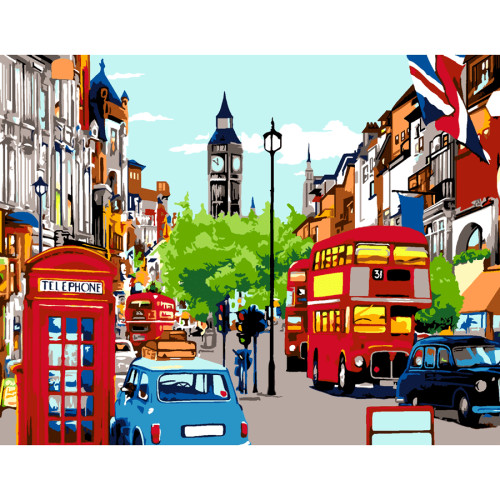 Картина по номерам набор-стандарт London Street ROSA START, 35х45 см