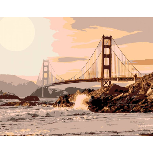 Картина за номерами Золоті Ворота. Сан-Франциско ROSA START, 35х45 см