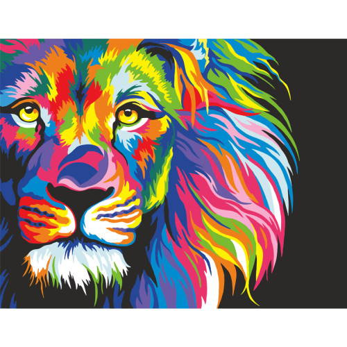 Картина по номерам набор-стандарт Неоновый лев ROSA START, 35х45 см
