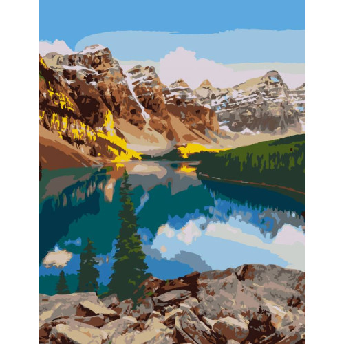 Картина за номерами набір-стандарт Озеро в горах ROSA START, 35х45 см